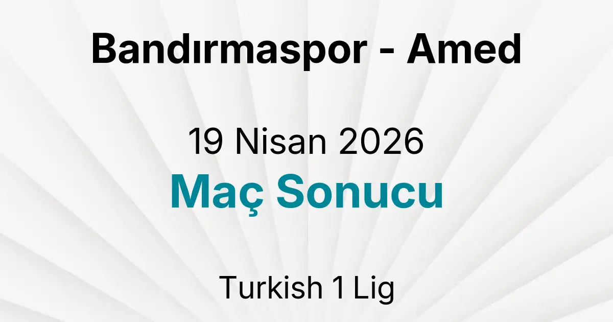 Bandırmaspor - Amed 19 Nisan 2026 Maç Sonucu