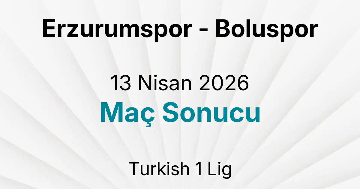 Erzurumspor - Boluspor 13 Nisan 2026 Maç Sonucu