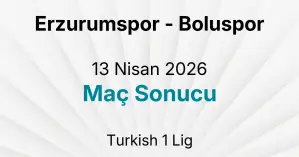 Erzurumspor - Boluspor 13 Nisan 2026 Maç Sonucu
