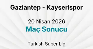 Gaziantep - Kayserispor 20 Nisan 2026 Maç Sonucu