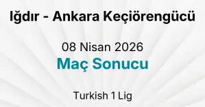 Iğdır - Ankara Keçiörengücü 08 Nisan 2026 Maç Sonucu